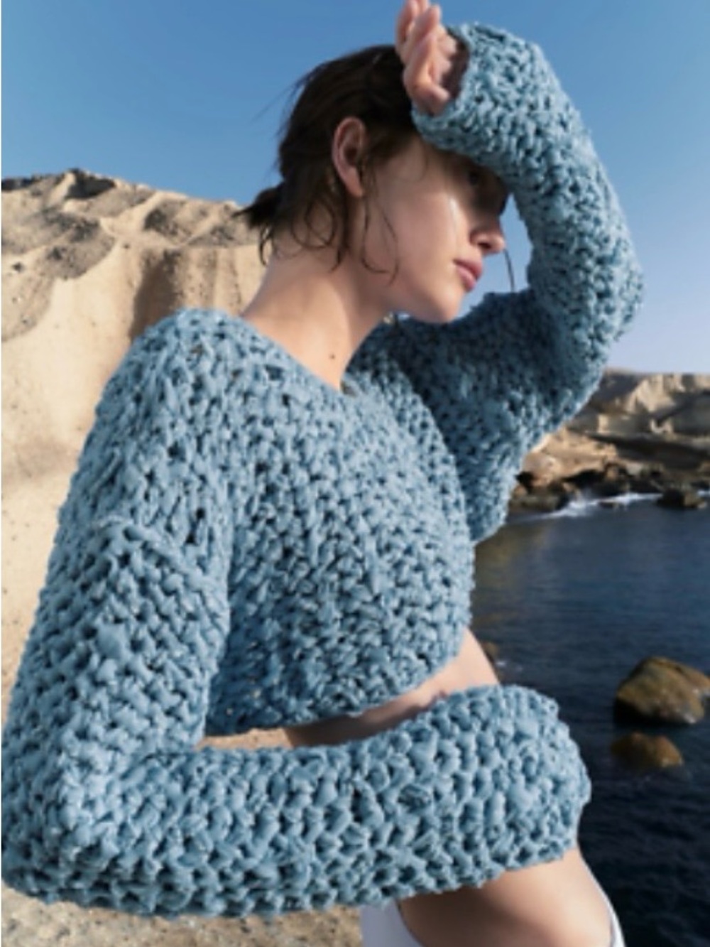 NWT Zara Limited Edition Crochet Knit Crop Top Size XS/S